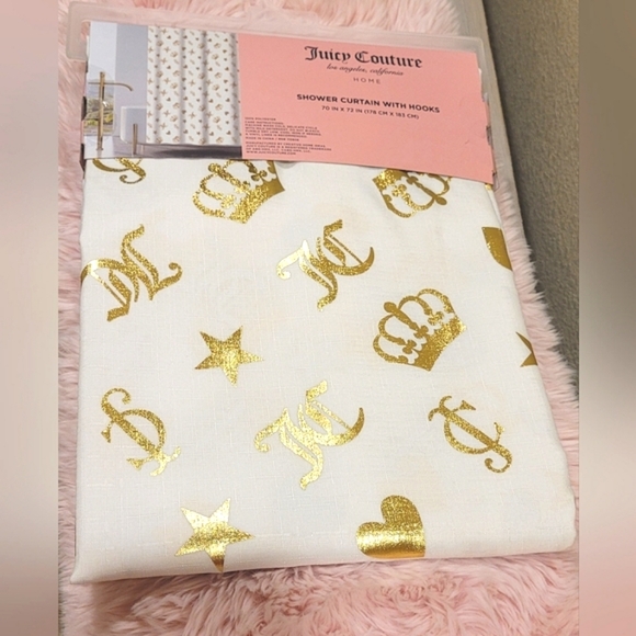 Juicy Couture Crown, Heart & Star Shower Curtain - Picture 2 of 5